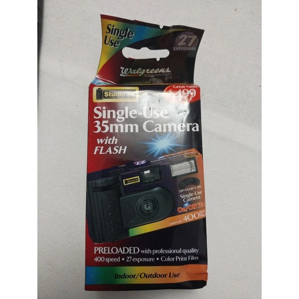 WALGREENS 35mm Camera W/ Flash Studio 35 Preloaded 400 Speed SEALED F/S